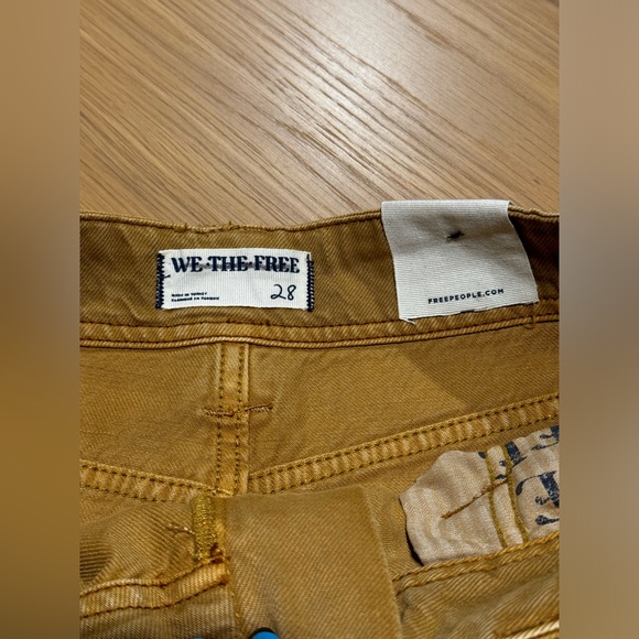 Free People We The Free Khaki Scout Chill Vibes Dropped Wide Leg Jeans 28 NWOT - Picture 5 of 9
